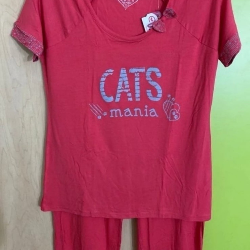 Red Cats Mania Pajama Set